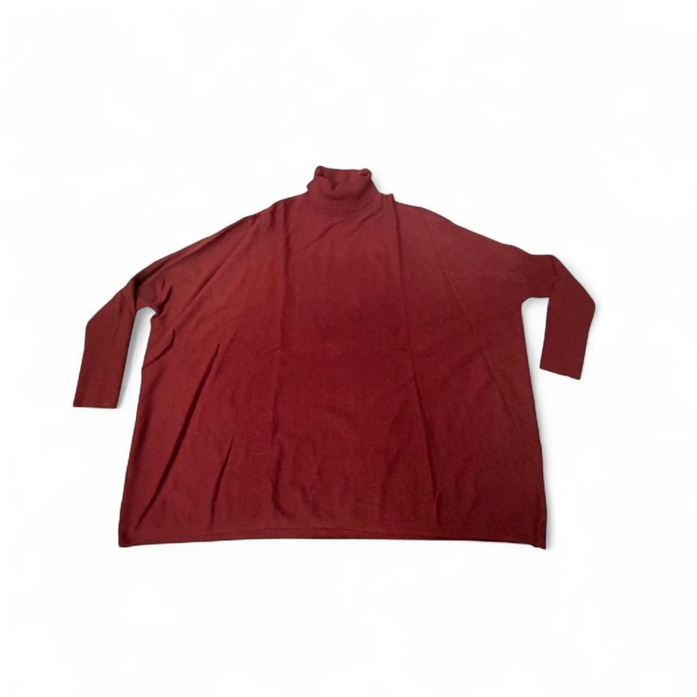 Women's Joseph A.‎ Burgundy turtleneck poncho style oversized sweater size M